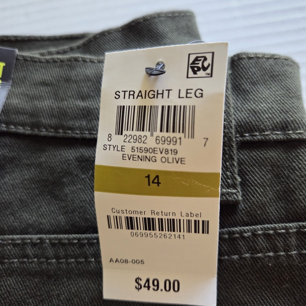 NEW Style & Co Denim Tummy Control Jeans Hi-Rise Straight Leg Olive Green 14 - Picture 6 of 15